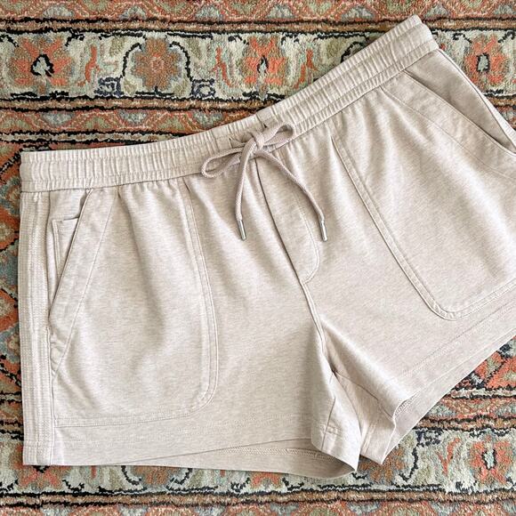 Athleta Pink Farallon Heathered Knit Pull-On Drawstring Waist Shorts - Picture 1 of 11